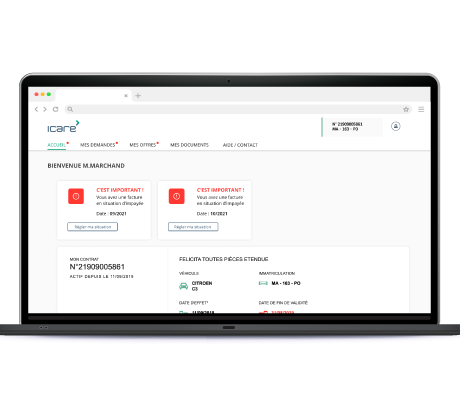 Page d'accueil du site Mobicar