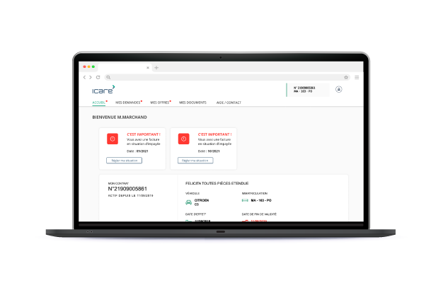 Page d'accueil du site Mobicar