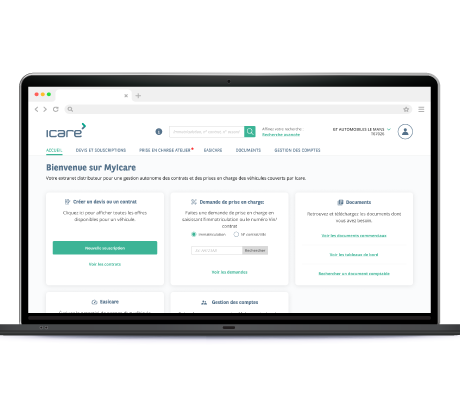 Page d'accueil du site MyIcare