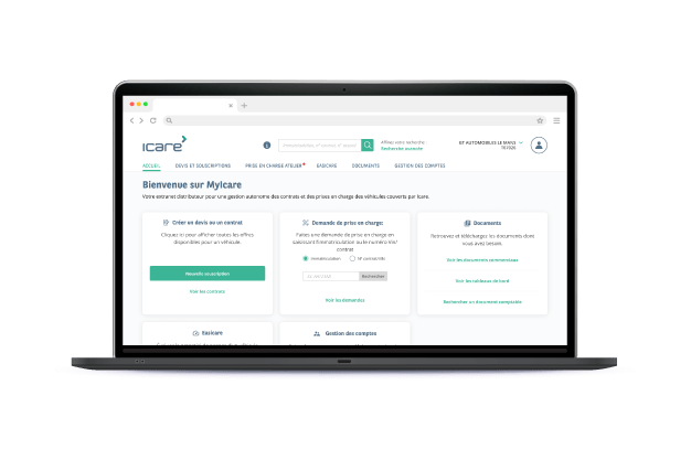 Page d'accueil du site MyIcare